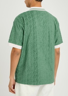 DRÔLE DE Monsieur Mono Jacquard Towelling Cotton Polo Shirt Green