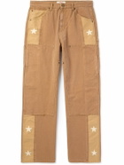 Cherry Los Angeles - Straight-Leg Panelled Printed Cotton-Canvas Trousers - Brown