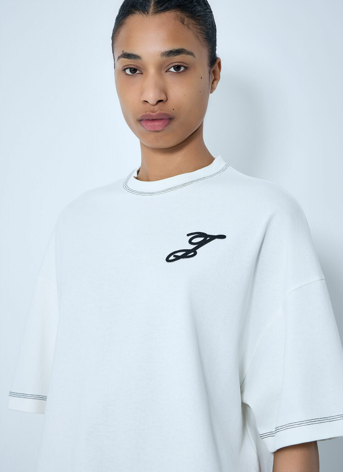 Jacquemus Logo Embroidered Boxy T-Shirt