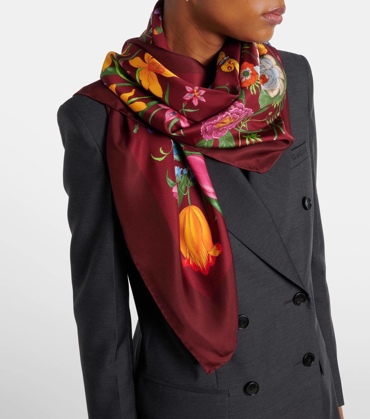 Gucci Floral silk twill scarf Gucci