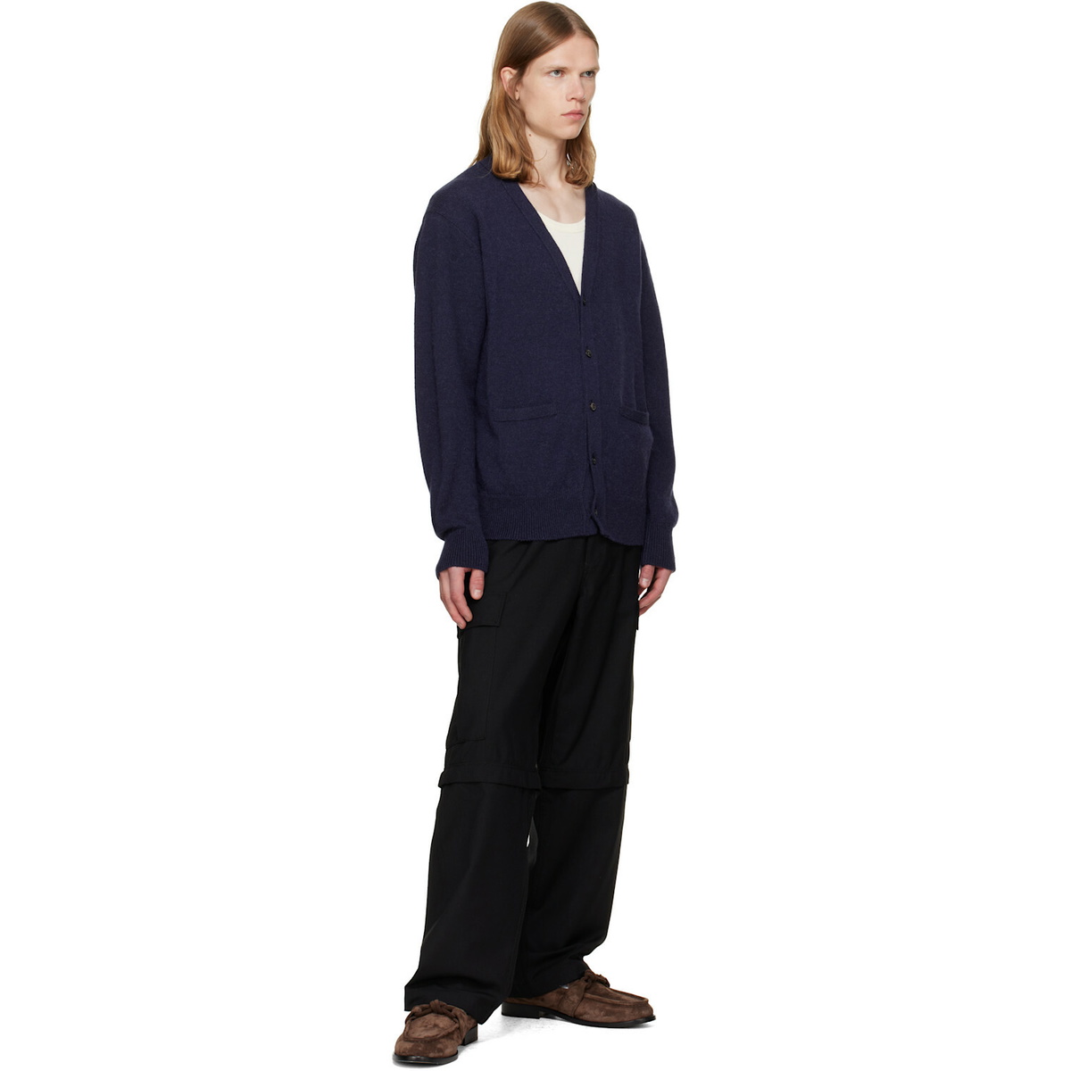 vowels Navy Alpaca Cardigan