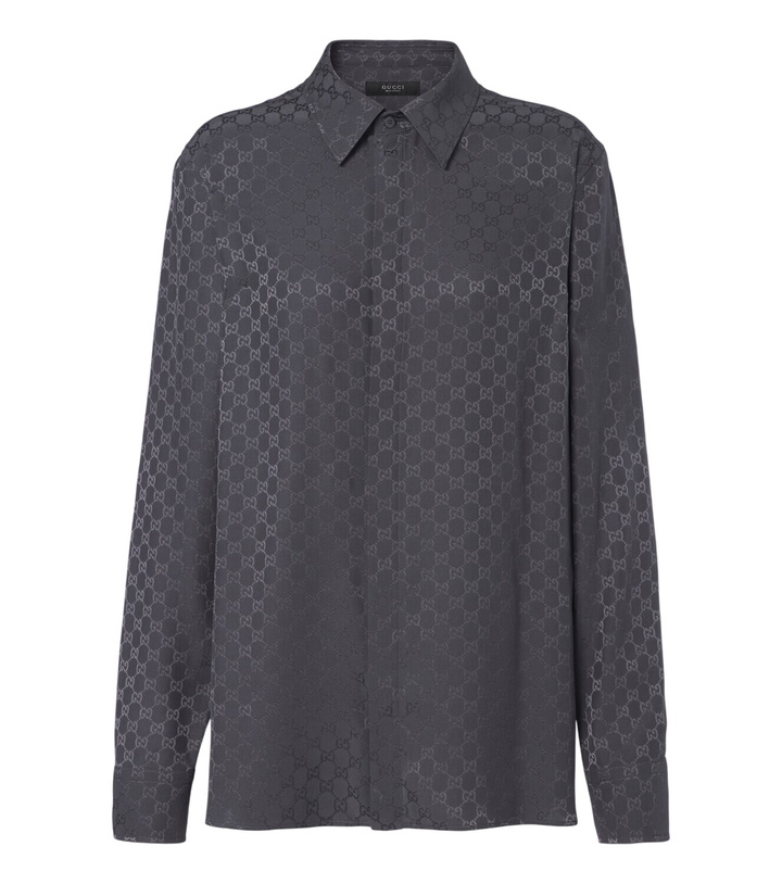 Photo: Gucci GG printed silk twill shirt