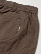 Folk - Assembly Tapered Crinkled-Cotton Trousers - Brown