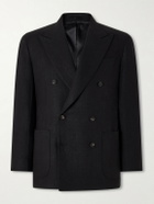 J. Mueser - Waverly Double-Breasted Linen Blazer - Black