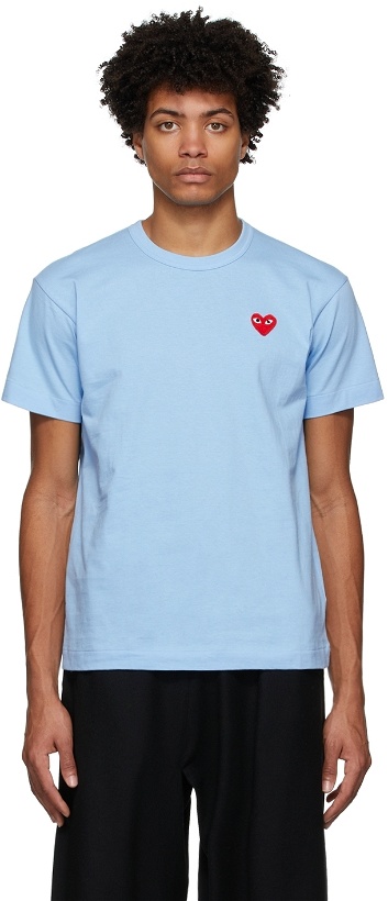 Photo: COMME des GARÇONS PLAY Blue Heart Patch T-Shirt