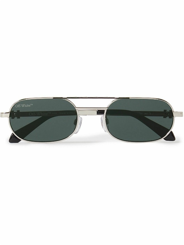 Photo: Off-White - Baltimore Oval-Frame Silver-Tone and Acetate Sunglasses