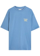DRÔLE DE Monsieur Le T-shirt Slogan Logo-print Cotton T-shirt Blue