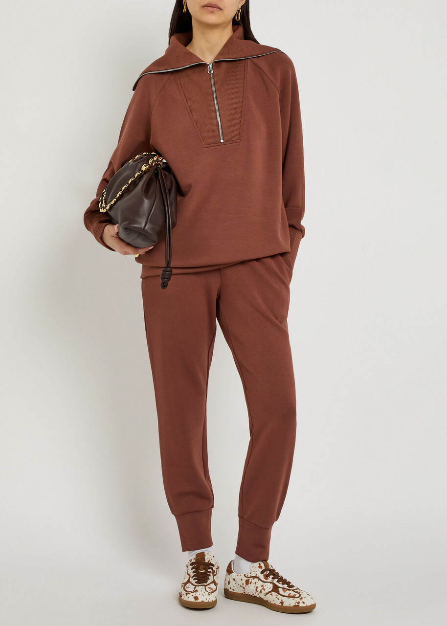 Varley The Slim Cuff 27.5 Stretch-jersey Sweatpants Maroon