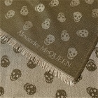 Alexander McQueen Men's All Over Skull Scarf in Khaki/Light Beige