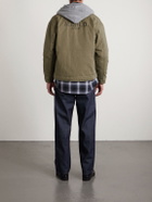 Neighborhood - N-1 Fleece-Trimmed Logo-Print Padded Cotton Jacket - Green