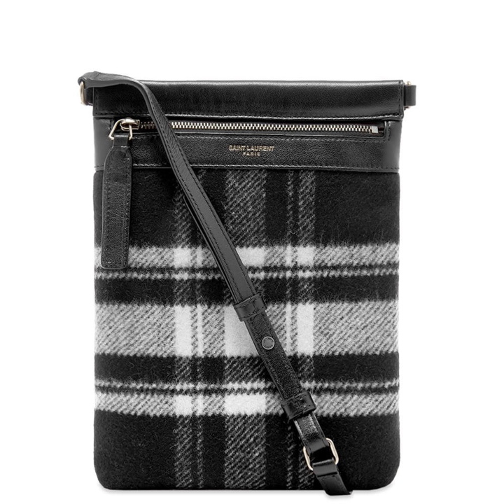 Photo: Saint Laurent Flannel Check Zip Shoulder Bag
