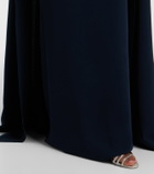 Oscar de la Renta Embellished caped silk-blend gown