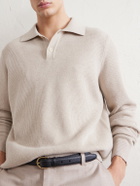 Lardini - Knitted Wool and Cashmere-Blend Polo Shirt - Neutrals