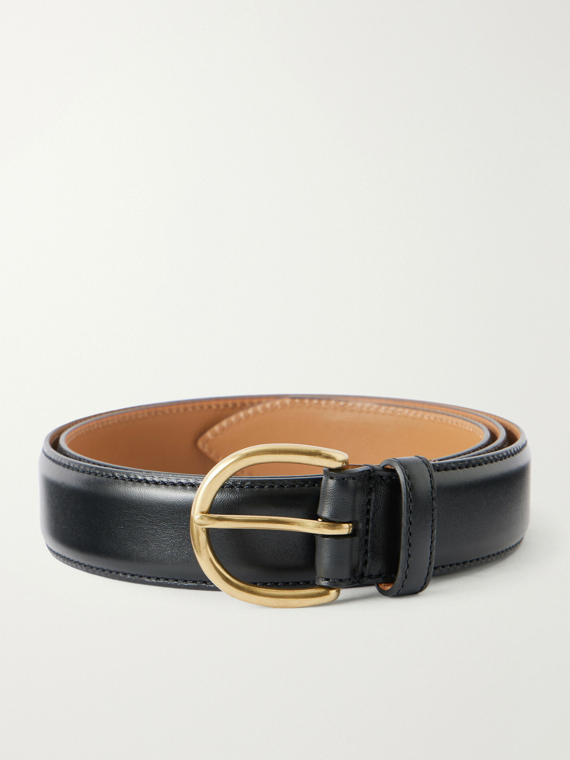 MORJAS - 3cm Leather Belt - Black