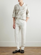 Zegna - Straight-Leg Pleated Linen-Twill Trousers - White