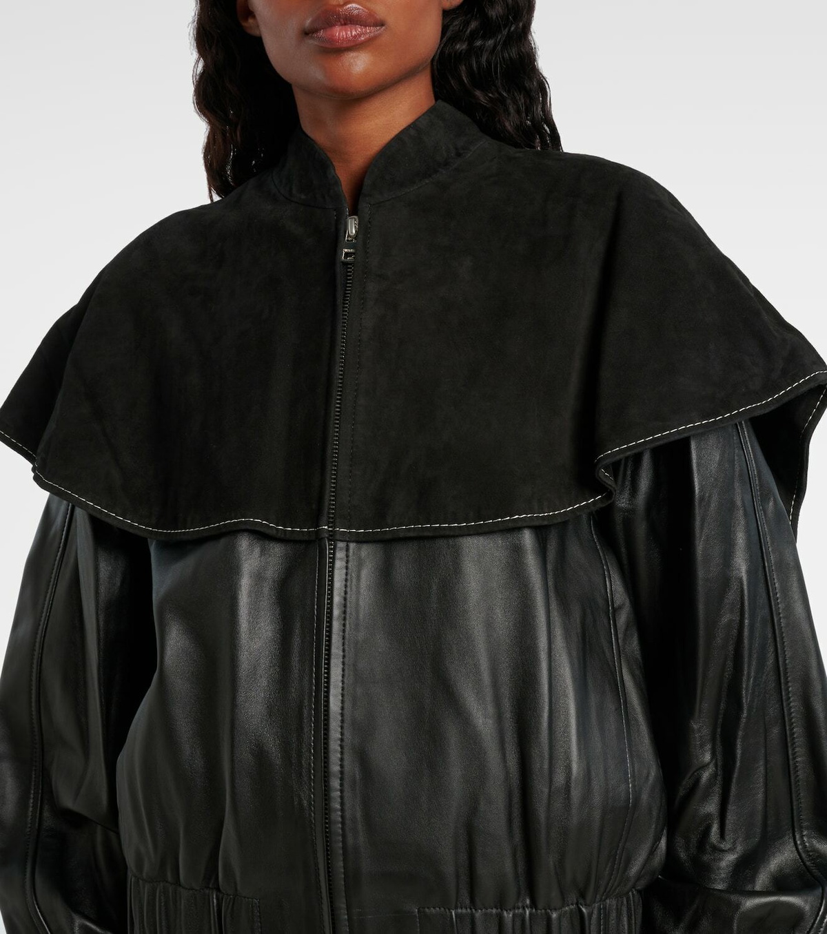 JW Anderson Caped leather jacket