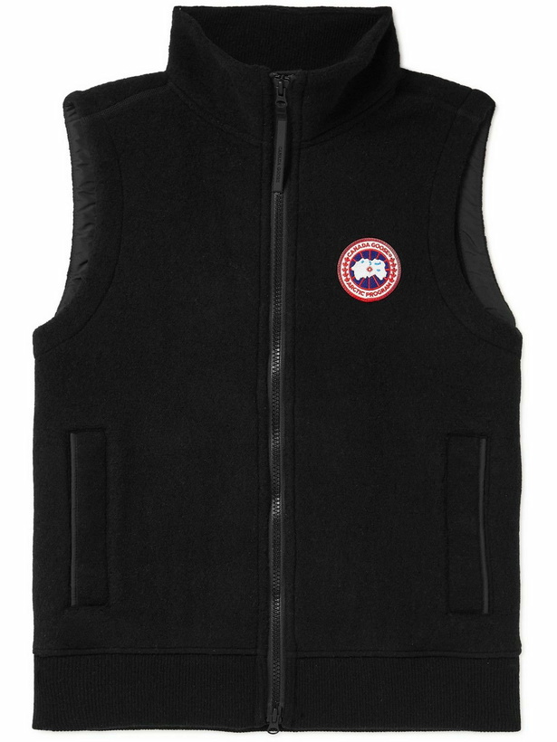 Photo: Canada Goose - Mersey Logo-Appliquéd Recycled Wool-Blend Fleece Gilet - Black