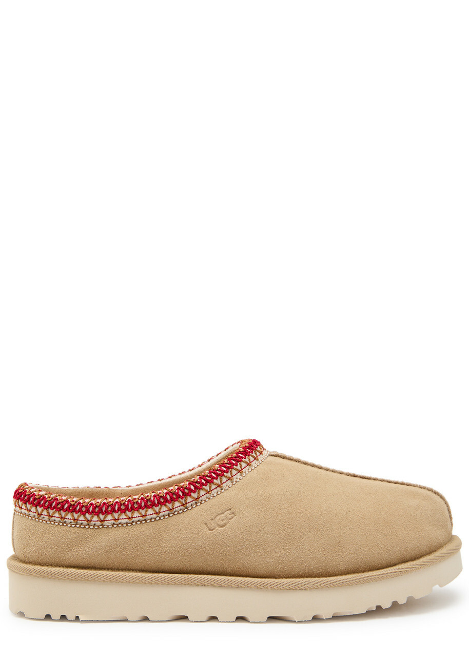 Ugg Tasman II Suede Flatform Slippers Beige