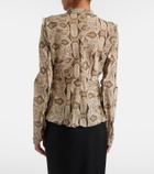 Gucci Snake-print silk blouse