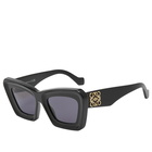 Loewe Eyewear Women's Loewe Cat Eye Sunglasses in Shiny Black/Smoke 