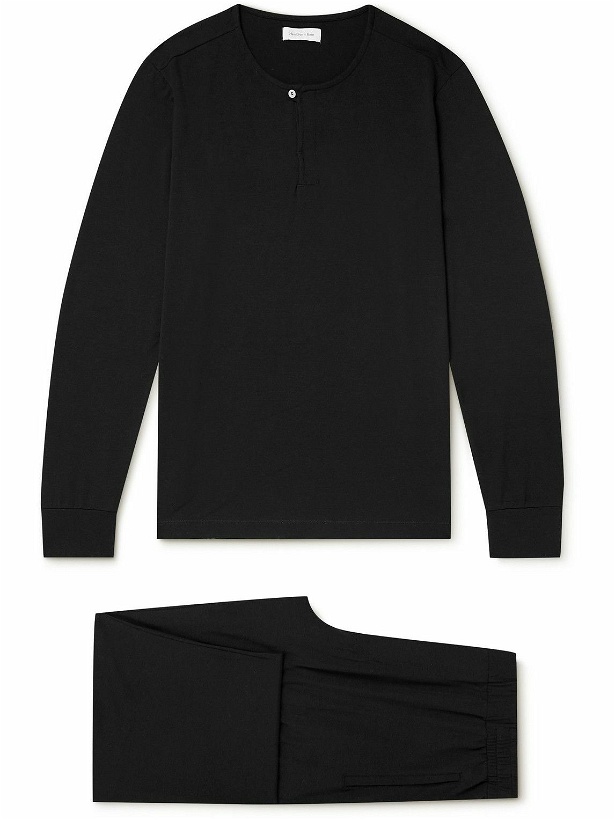 Photo: Hamilton And Hare - Stretch Lyocell and Cotton-Blend Pyjama Set - Black