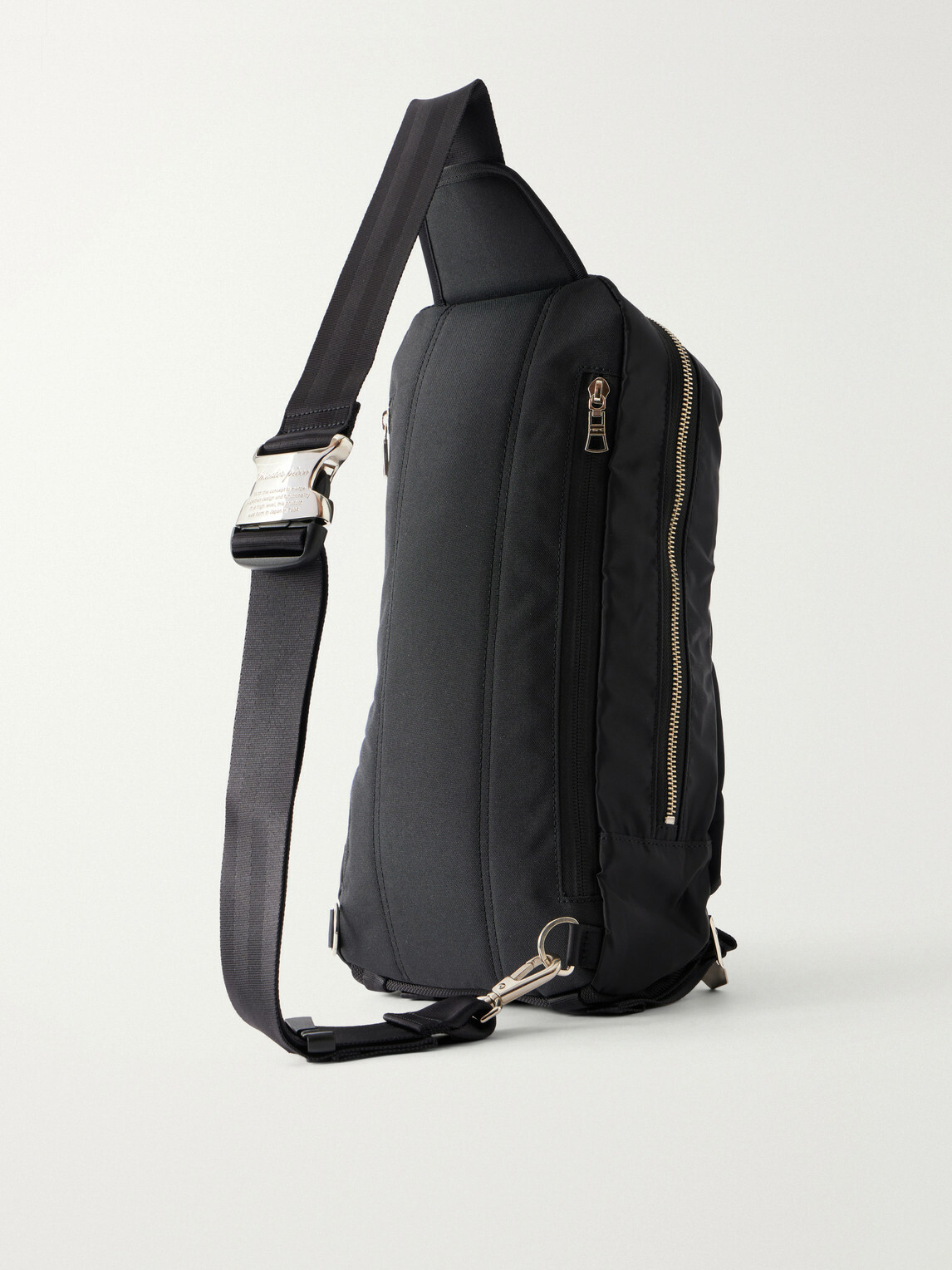 Master-Piece - Lightning Leather-Trimmed Shell Sling Backpack