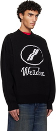 We11done Black Logo JQD Sweater
