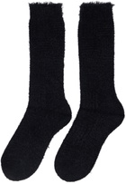 YOHJI YAMAMOTO Black Fluffy Links High Socks