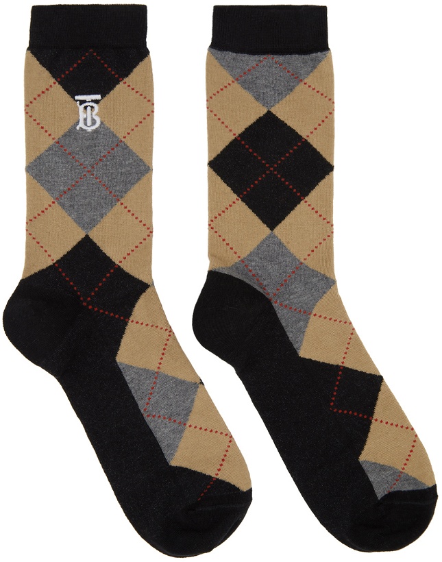 Photo: Burberry Black & Beige Argyle Socks