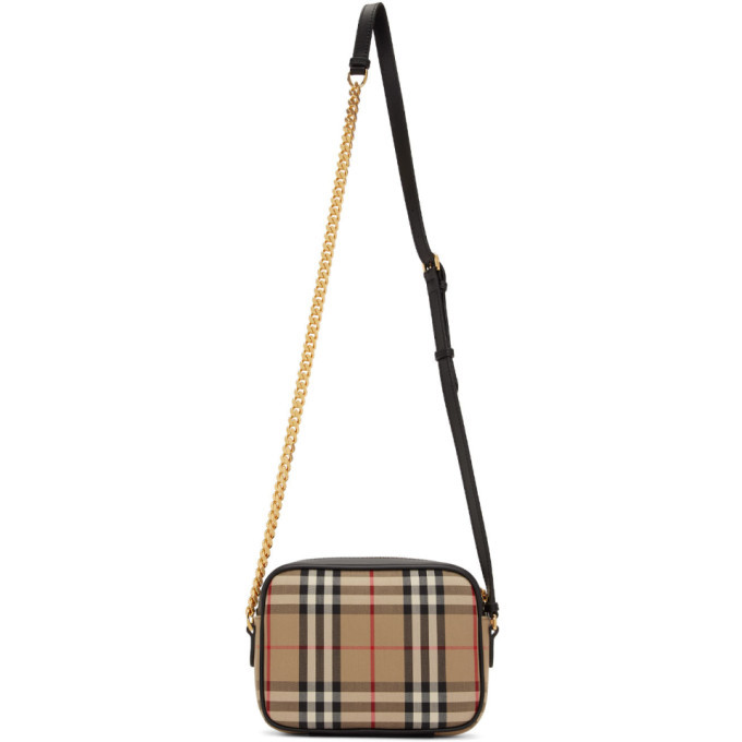 Burberry Vintage Check And Leopard Print Calf Hair Camera Bag