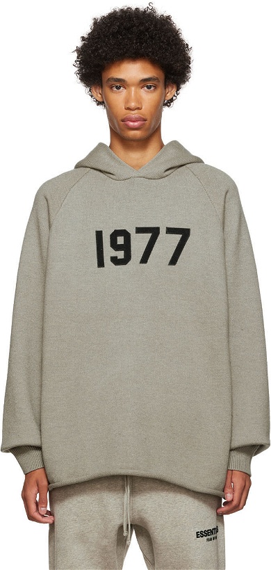 Photo: Fear of God ESSENTIALS Gray Polyester Hoodie