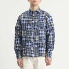 Café Mountain Men's Patchwork Check Heritage Shirt in Blues