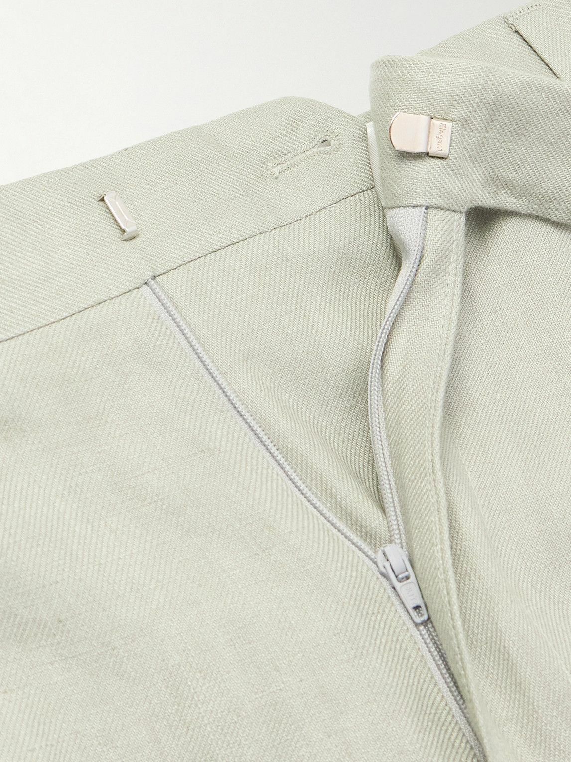 Lardini - Aramis Straight-Leg Pleated Linen-Twill Bermuda Shorts - Green