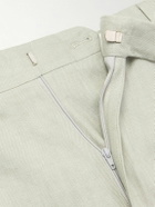 Lardini - Aramis Straight-Leg Pleated Linen-Twill Bermuda Shorts - Green