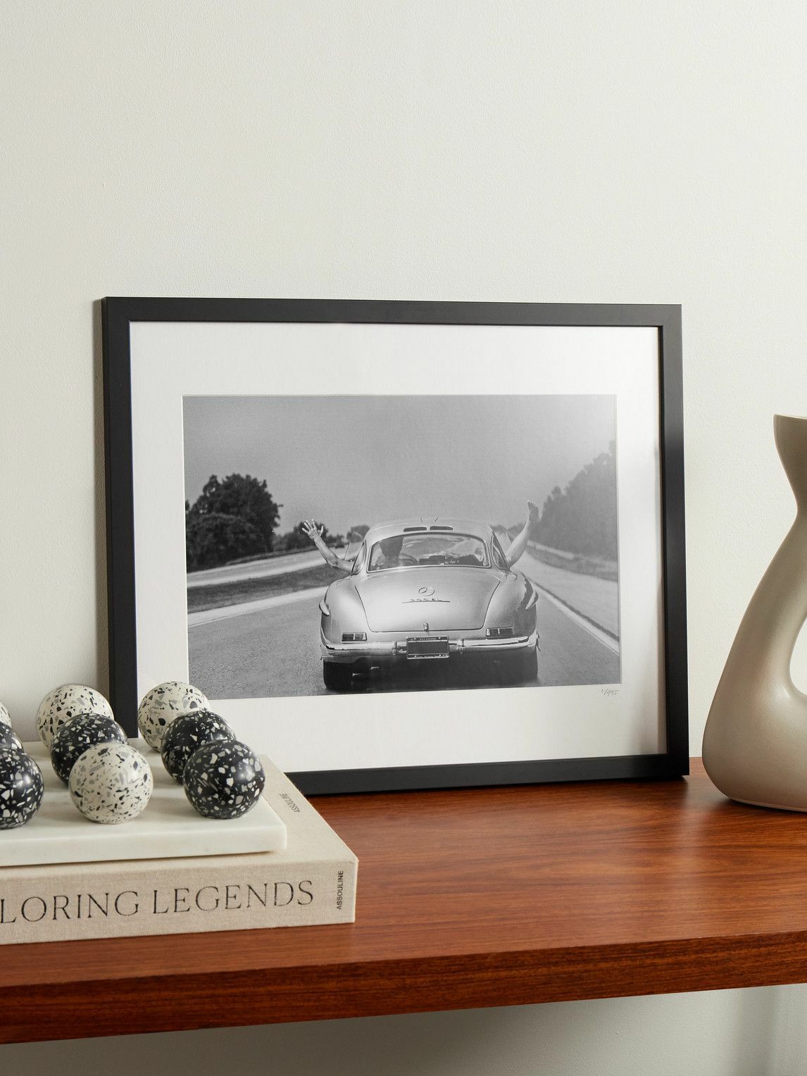 Sonic Editions - Framed 1986 Gullwing Mercedes Print, 16" x 20"