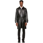 Alexander McQueen Black Shiny Leather Trench Coat