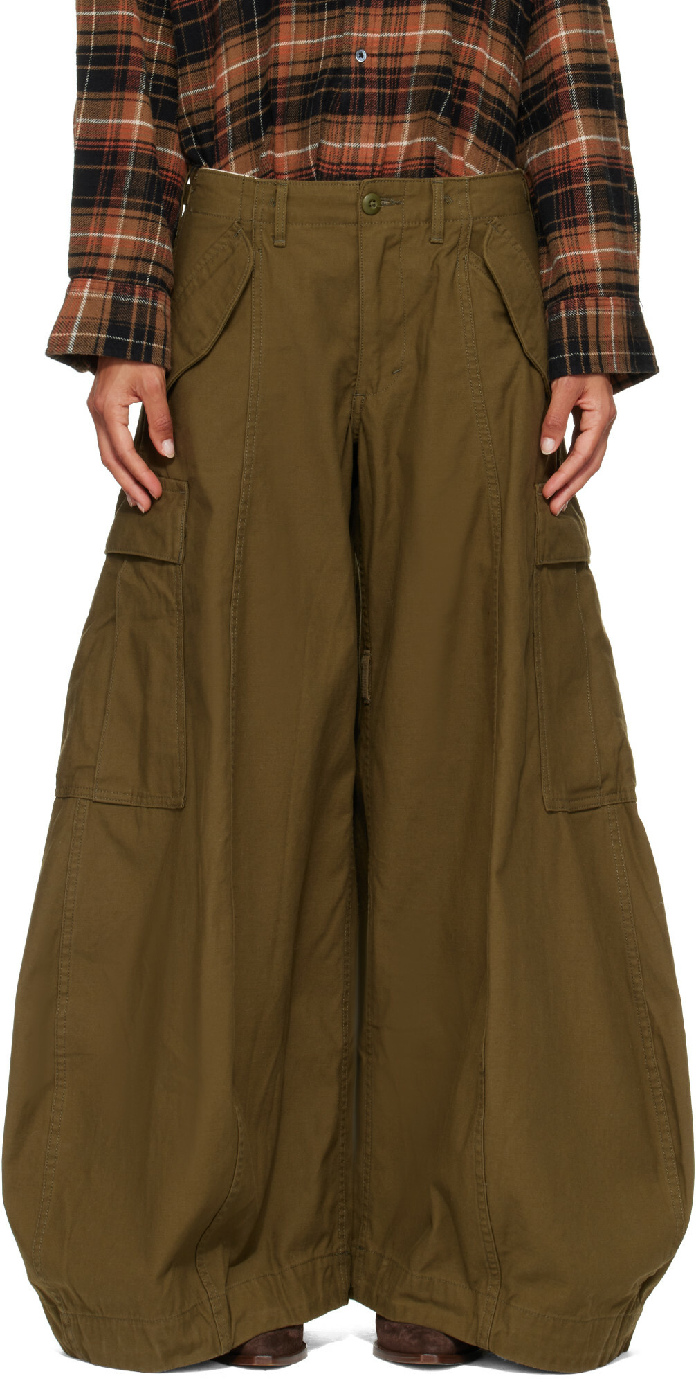 R13 Khaki Siouxsie Field Cargo Jeans