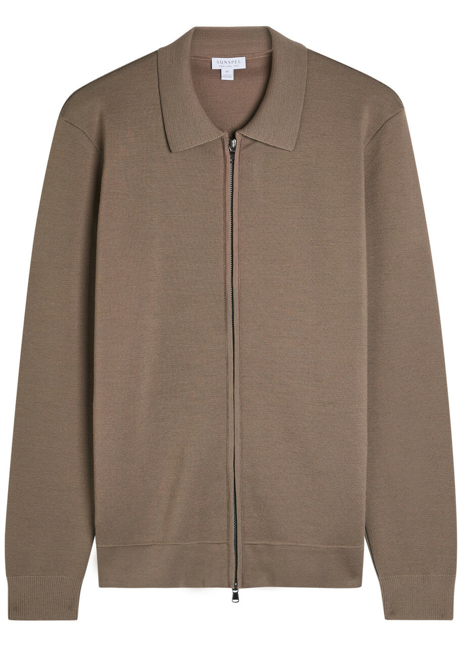 Sunspel Merino Wool Jacket Sand