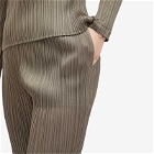 Pleats Please Issey Miyake Women's Straight Pleats Trousers in Brown
