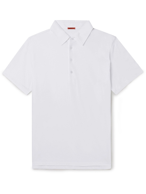 Photo: BARENA - Slim-Fit Cotton-Jersey Polo Shirt - White
