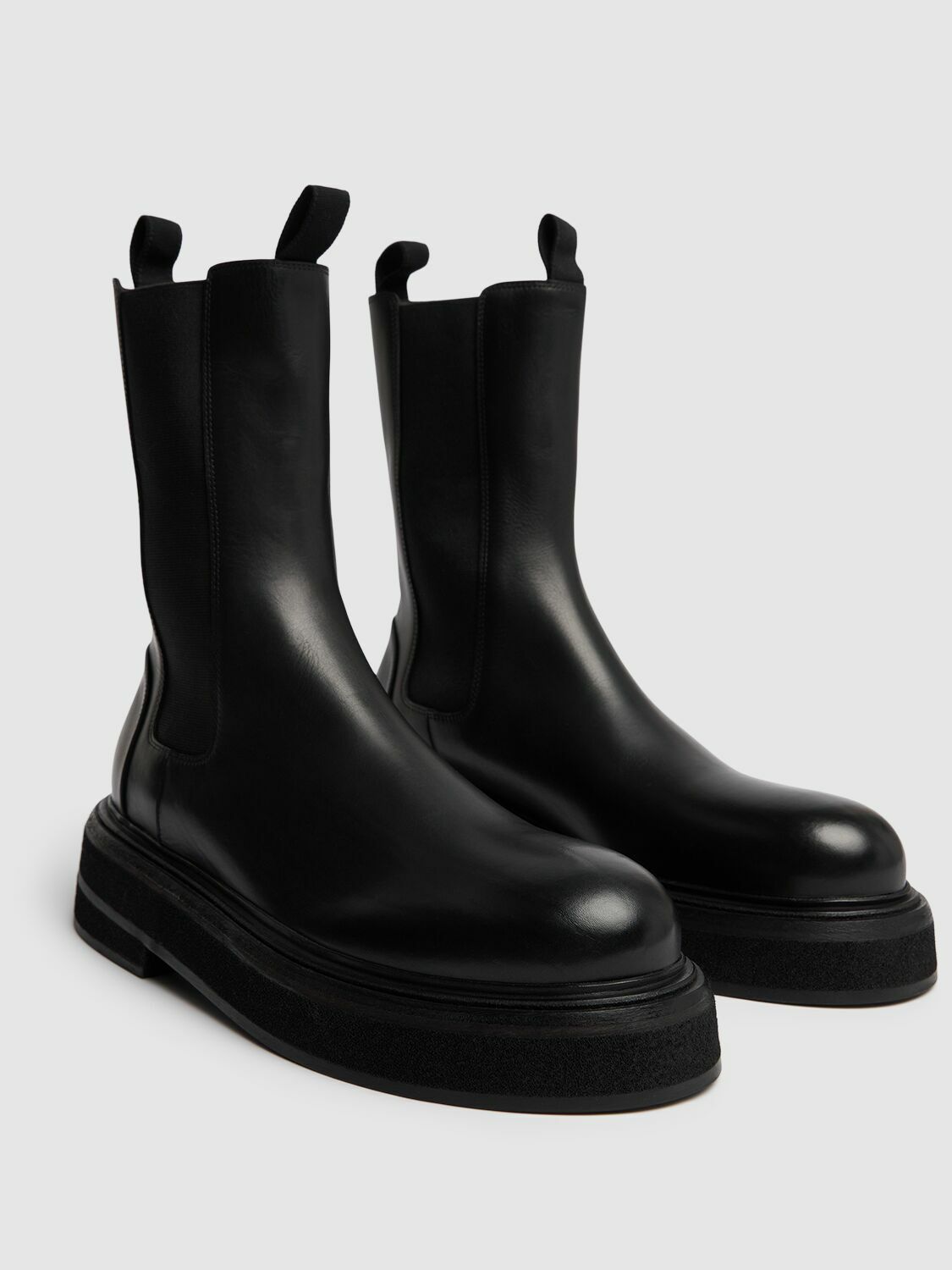 関税送料込Marsell Leather Boots MARSELL Zuccone Leather Boots Marsèll