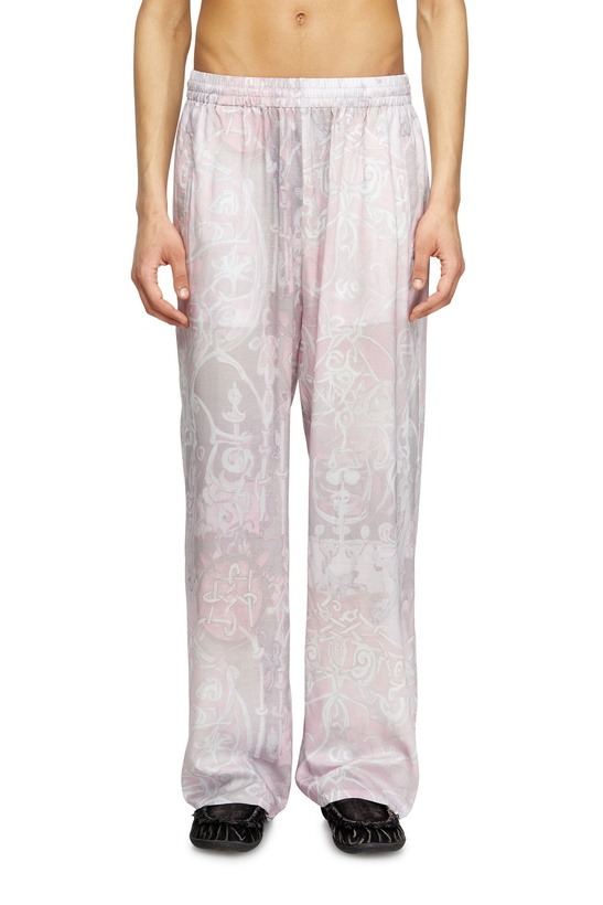 Photo: Diesel Track pants with medieval print - Pants - Unisex - Pink