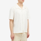 Bram's Fruit Men's Broderie Short Sleeve Vacation Shirt in White