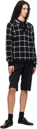 Fred Perry Black Kris Van Assche Edition Long Sleeve Knitted Polo