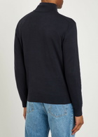 PS Paul Smith Appliquéd Half-zip Cotton Jumper Navy