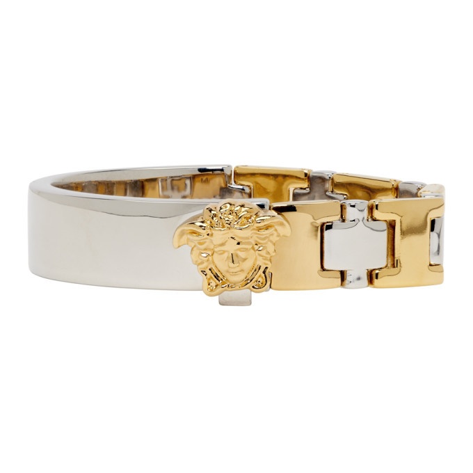 Photo: Versace Gold and Silver Two-Tone Line Bracelet