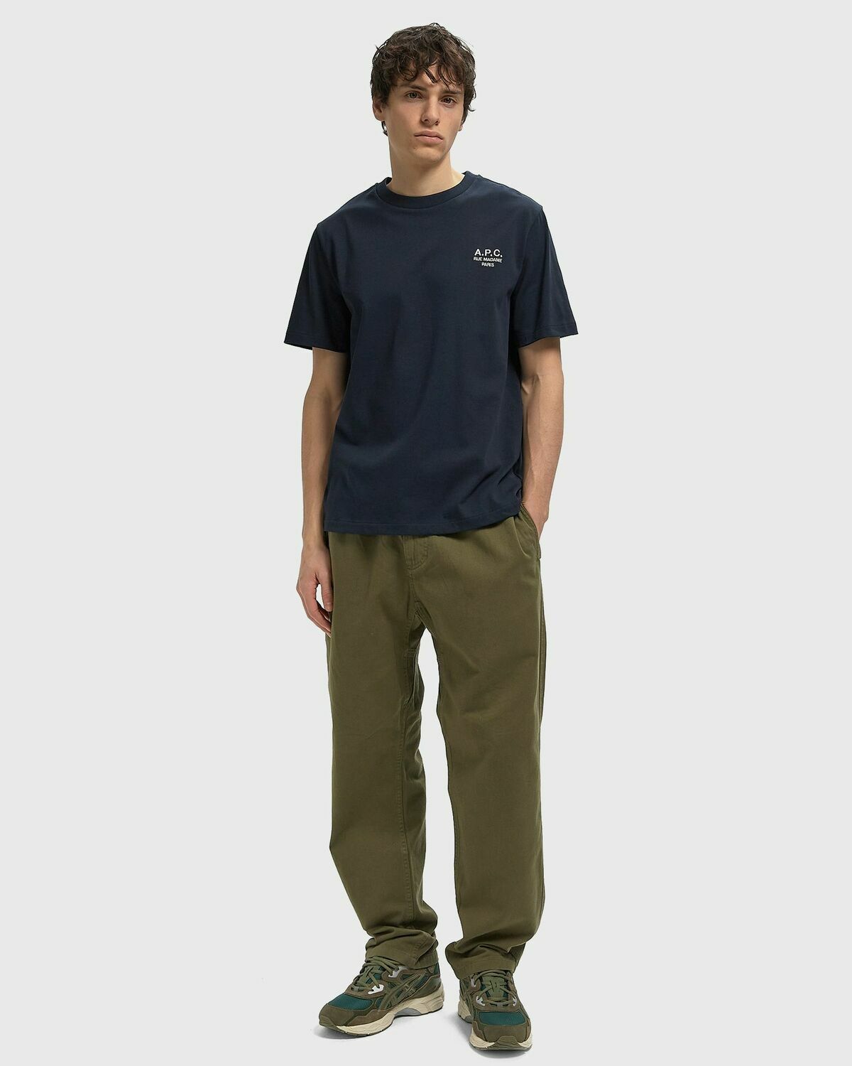 A.P.C. JERSEY BIOLOGIQUE Blue Mens Shortsleefe
