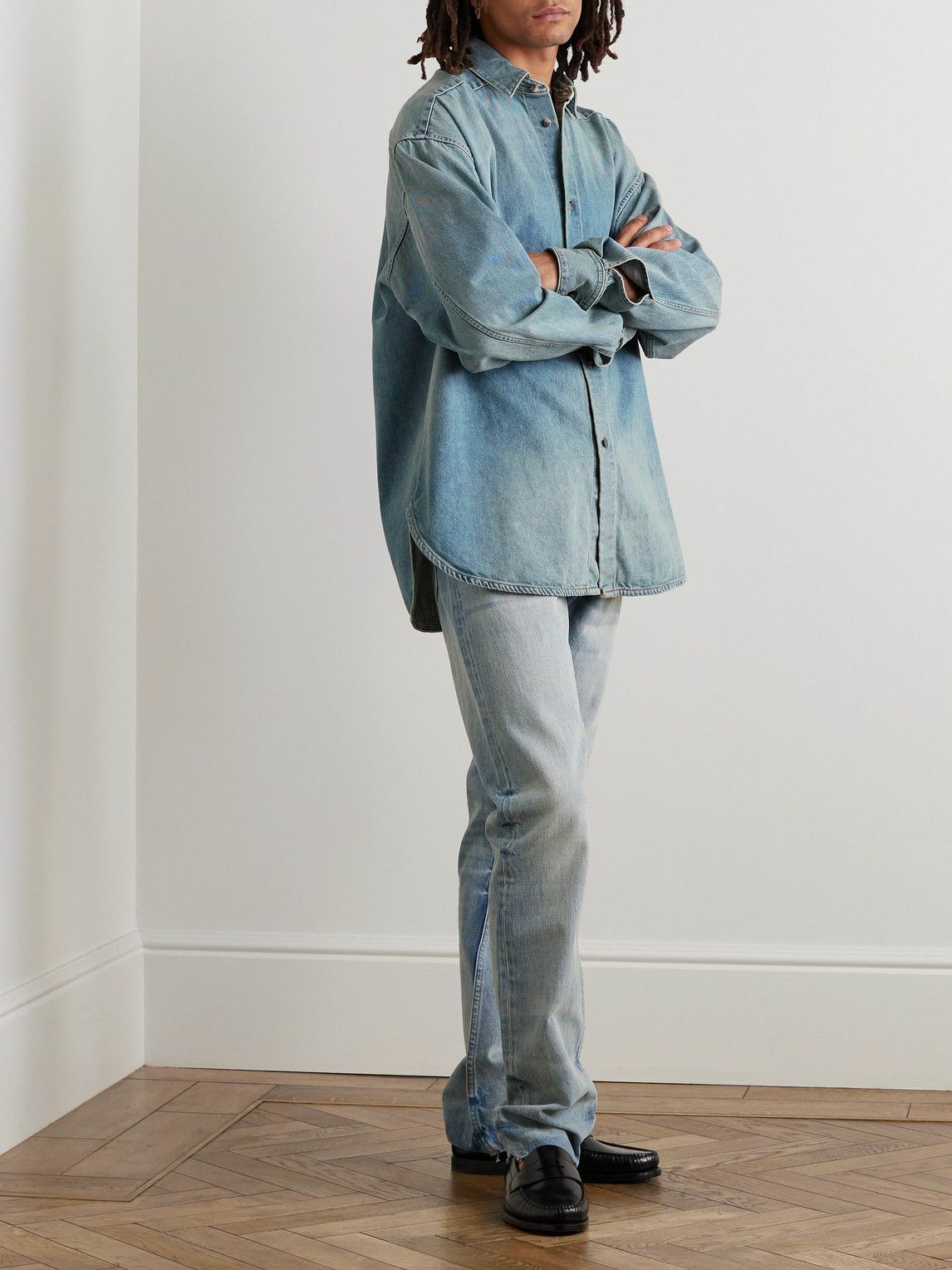 Fear of God - Eternal Logo-Appliquéd Denim Shirt - Blue