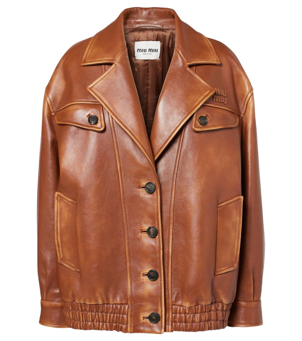 Miu Miu Logo leather jacket Miu Miu