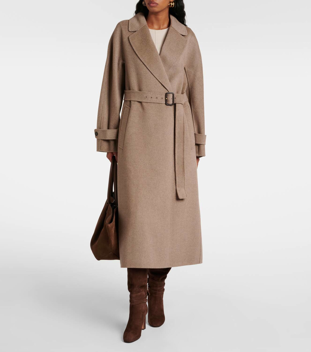 S Max Mara Ebano virgin wool wrap coat S Max Mara